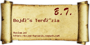 Bojás Terézia névjegykártya